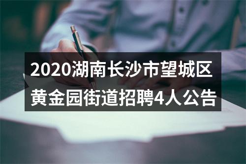 2020湖南长沙市望城区黄金园街道招聘4人公告 图片
