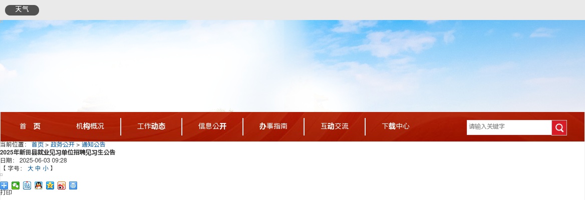 2025年湖南永州新田县就业见习单位招聘见习生335人公告 图片